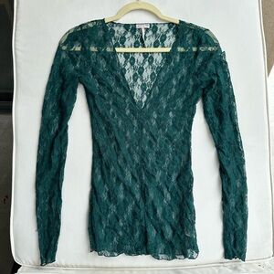 Intimately Free People Green Lace Top